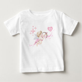 Camiseta Para Bebê Arte Romântica do Dia dos Namorados com Brilho de 