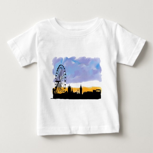 Camiseta Para Bebê Arte Skyline em Londres, presentes que você pode p (Frente)