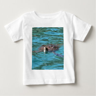 Camiseta Para Bebê Arte sobre a vida selvagem de tartarugas marinhas