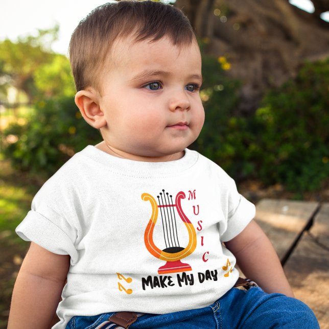 Camiseta Para Bebê Arte sobre instrumentos musicais (good day to make music lover baby t-shirt. )