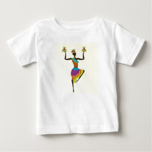 Camiseta Para Bebê Arte tribal de senhora africana