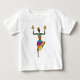 Camiseta Para Bebê Arte tribal de senhora africana
