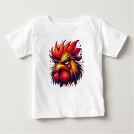 Camiseta Para Bebê Artie Angry Rooster Baby Tee