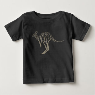 Camiseta Para Bebê Artística Natureza da Árvore de Canguru do Sertão