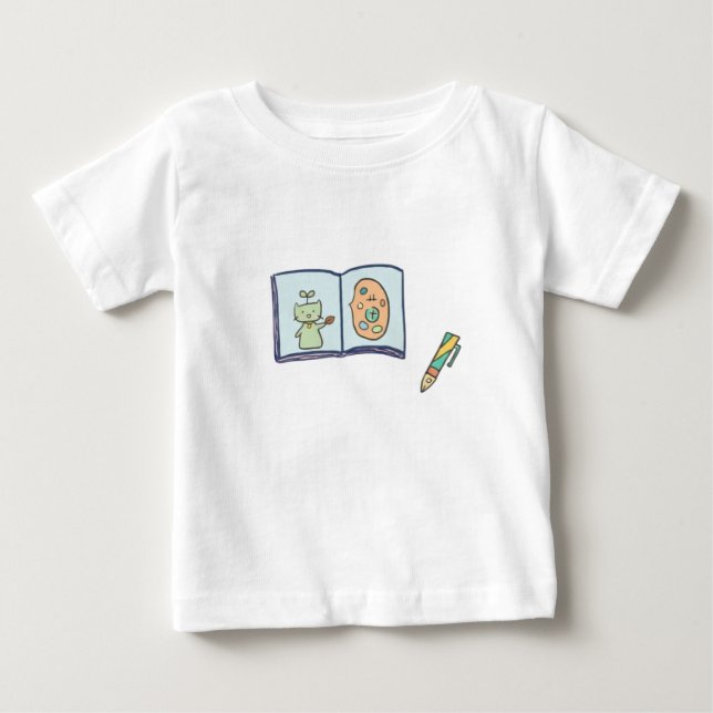 Camiseta Para Bebê Artists Journey Cute Sketchbook Art (Frente)