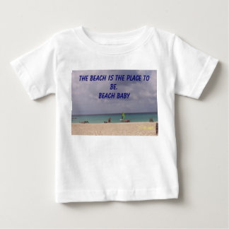 Camiseta Para Bebê Aruba, a praia é o lugar a ser. Bebê da praia