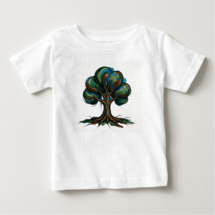 Camiseta Para Bebê Árvore abstrata arte divertida