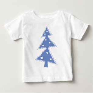 Camiseta Para Bebê árvore azul do Xmas