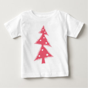 Camiseta Para Bebê árvore cor-de-rosa do Xmas