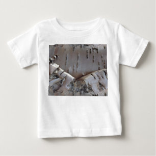 Camiseta Para Bebê Árvore de Casca de Bétula Encaracolada Rústica