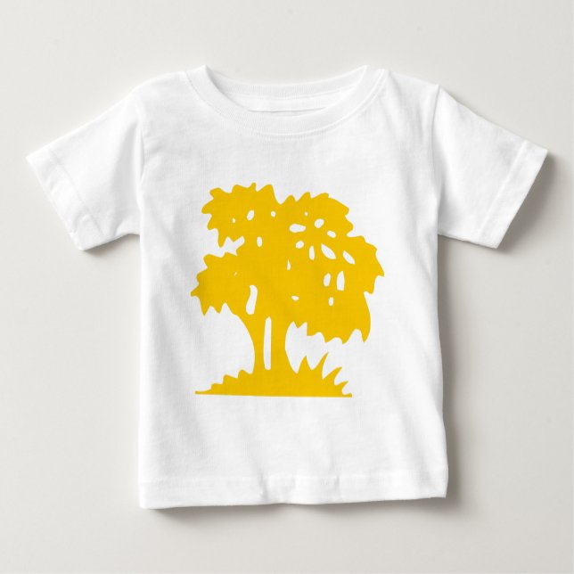 Camiseta Para Bebê Árvore de desenho - âmbar (Frente)