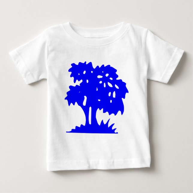 Camiseta Para Bebê Árvore de desenho - Azul (Frente)