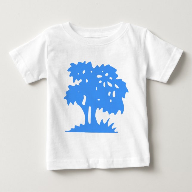 Camiseta Para Bebê Árvore de desenho - Azul bebê (Frente)