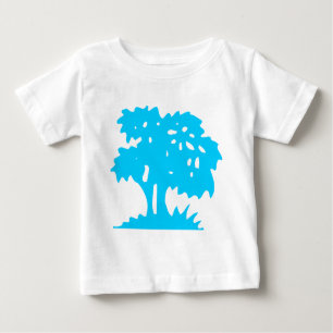 Camiseta Para Bebê Árvore de desenho - Azul-céu