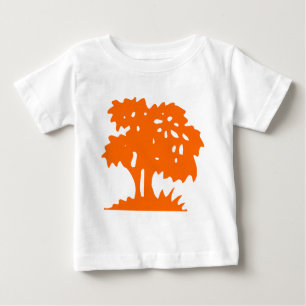 Camiseta Para Bebê Árvore de desenho - Laranja