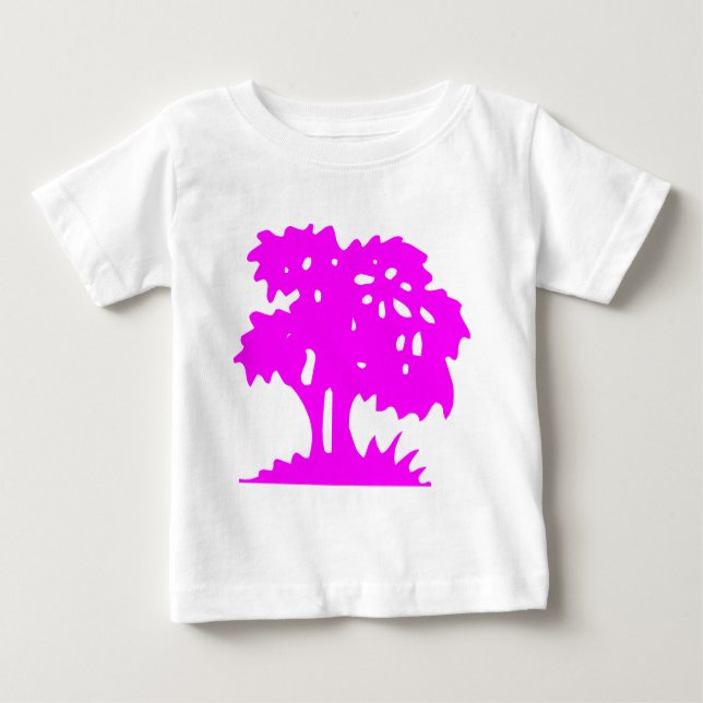 Camiseta Para Bebê Árvore de desenho - magenta (Frente)
