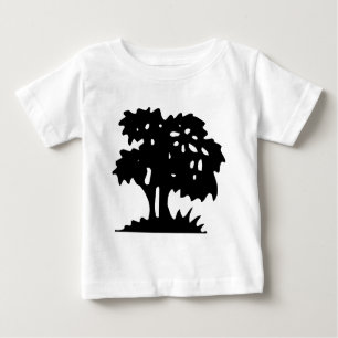 Camiseta Para Bebê Árvore de desenho - Preto