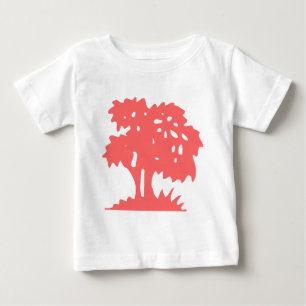 Camiseta Para Bebê Árvore de desenho - Rosa tropical