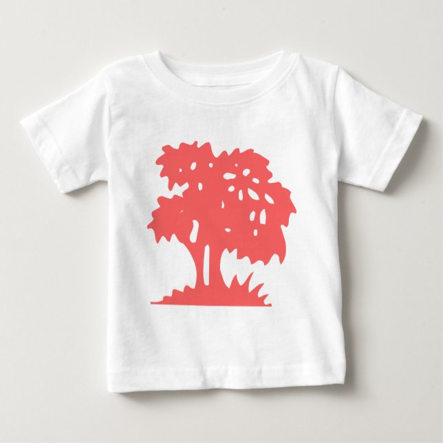 Camiseta Para Bebê Árvore de desenho - Rosa tropical (Frente)