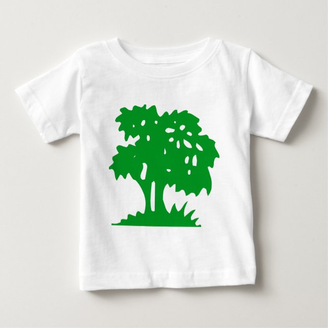 Camiseta Para Bebê Árvore de desenho - verde-grama (Frente)