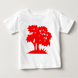 Camiseta Para Bebê Árvore de desenho - Vermelho