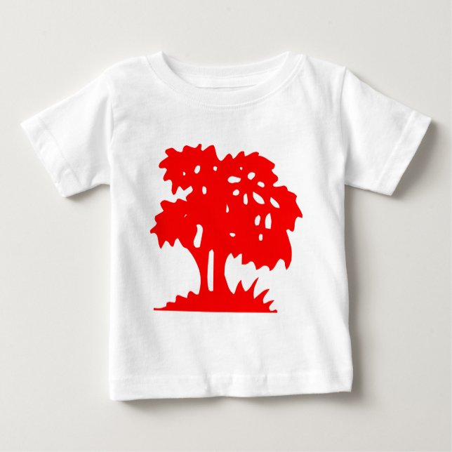 Camiseta Para Bebê Árvore de desenho - Vermelho (Frente)