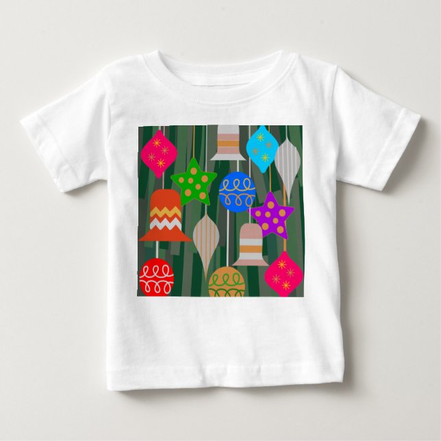 Camiseta Para Bebê Árvore de Natal (Frente)