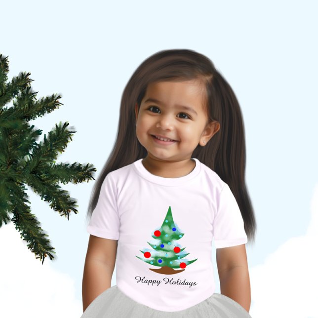 Camiseta Para Bebê Árvore de Natal (Criador carregado)