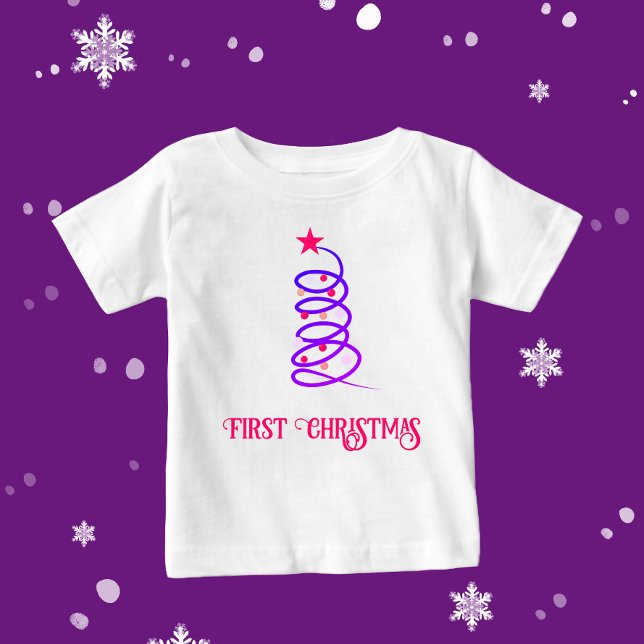 Camiseta Para Bebê árvore de Natal (Criador carregado)