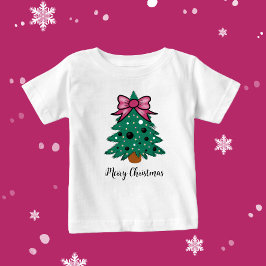 Camiseta Para Bebê árvore de Natal