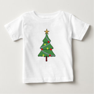 Camiseta Para Bebê Árvore de Natal Adorável