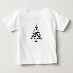 Camiseta Para Bebê Árvore de Natal Amante de Gatos 1