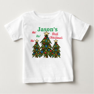 Camiseta Para Bebê Árvore de Natal Bonita