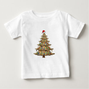 Camiseta Para Bebê Árvore de Natal Camuflada Veterano Militar Engraça