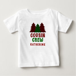 Camiseta Para Bebê Árvore de Natal da Xadrez de Primo Personalizada