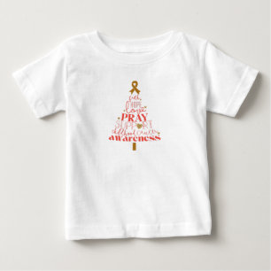 Camiseta Para Bebê árvore de Natal de conscientização do cancer infan