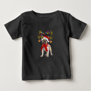 Camiseta Para Bebê Árvore de Natal do Bulldog Gorgeous Francês