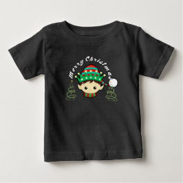 Camiseta Para Bebê Árvore de Natal e fada alegre 