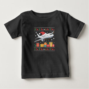 Camiseta Para Bebê Árvore de Natal engraçada com iluminação Santa Avi