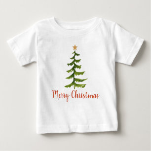 Camiseta Para Bebê Árvore de Natal Feliz Natal 