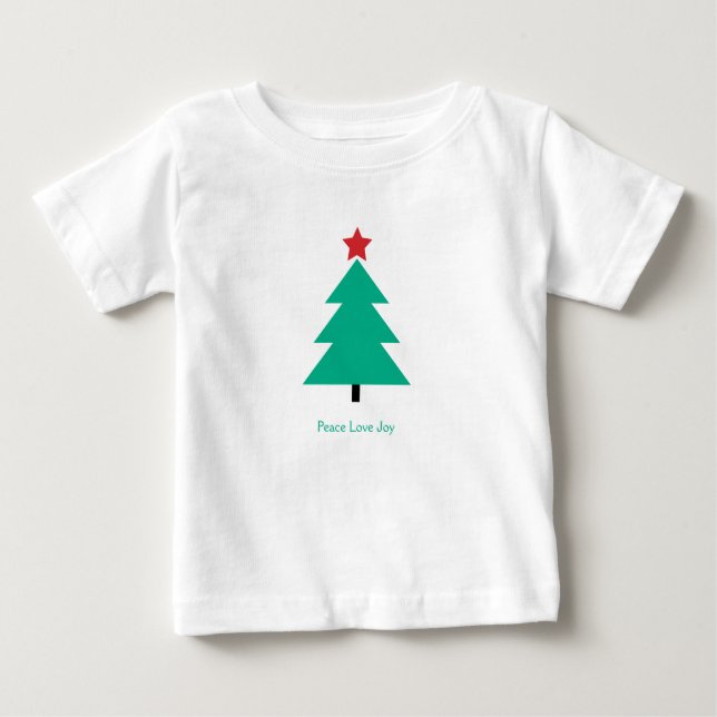 Camiseta Para Bebê Árvore de Natal Joia do Amor (Frente)