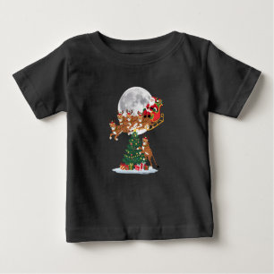 Camiseta Para Bebê Árvore do Natal Luz Papais noeis Engraçados Andand