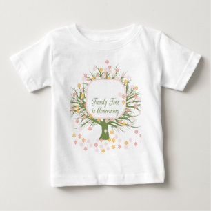 Camiseta Para Bebê Árvore Familiar Brilhante