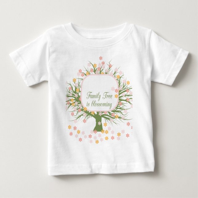 Camiseta Para Bebê Árvore Familiar Brilhante (Frente)