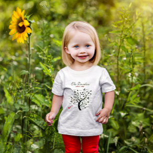 Camiseta Para Bebê Árvore genealógica grande personalizada (20 nome