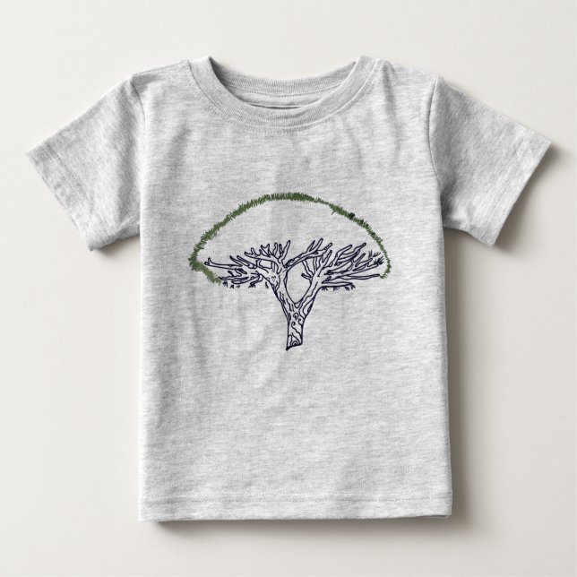 Camiseta Para Bebê Árvore, Socotra Dragon Tree Desenho De Roupa (Frente)