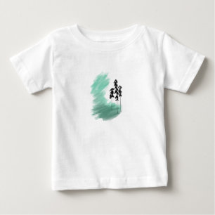 Camiseta Para Bebê Árvore verde escandinava: simples menta moderna