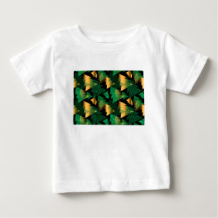 Camiseta Para Bebê árvores de natal de ouro negro