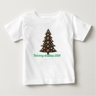 Camiseta Para Bebê Árvores de Natal Festivas