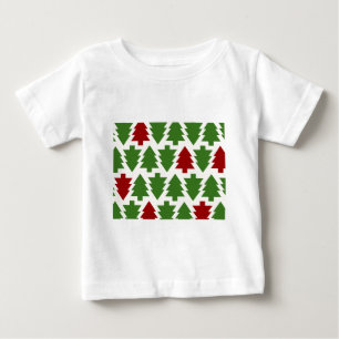 Camiseta Para Bebê Árvores de Natal Padrão de Feriado
